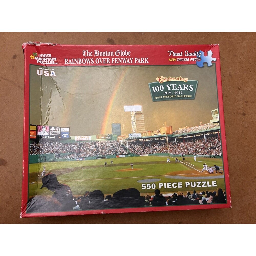Boston Globe Red Sox Rainbows Over Fenway Park Jigsaw Puzzle - 550 Pcs Complete